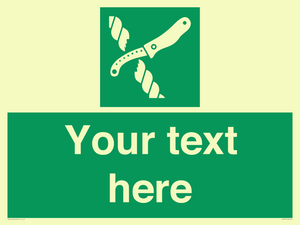 Custom sign safe condition Liferaft knife